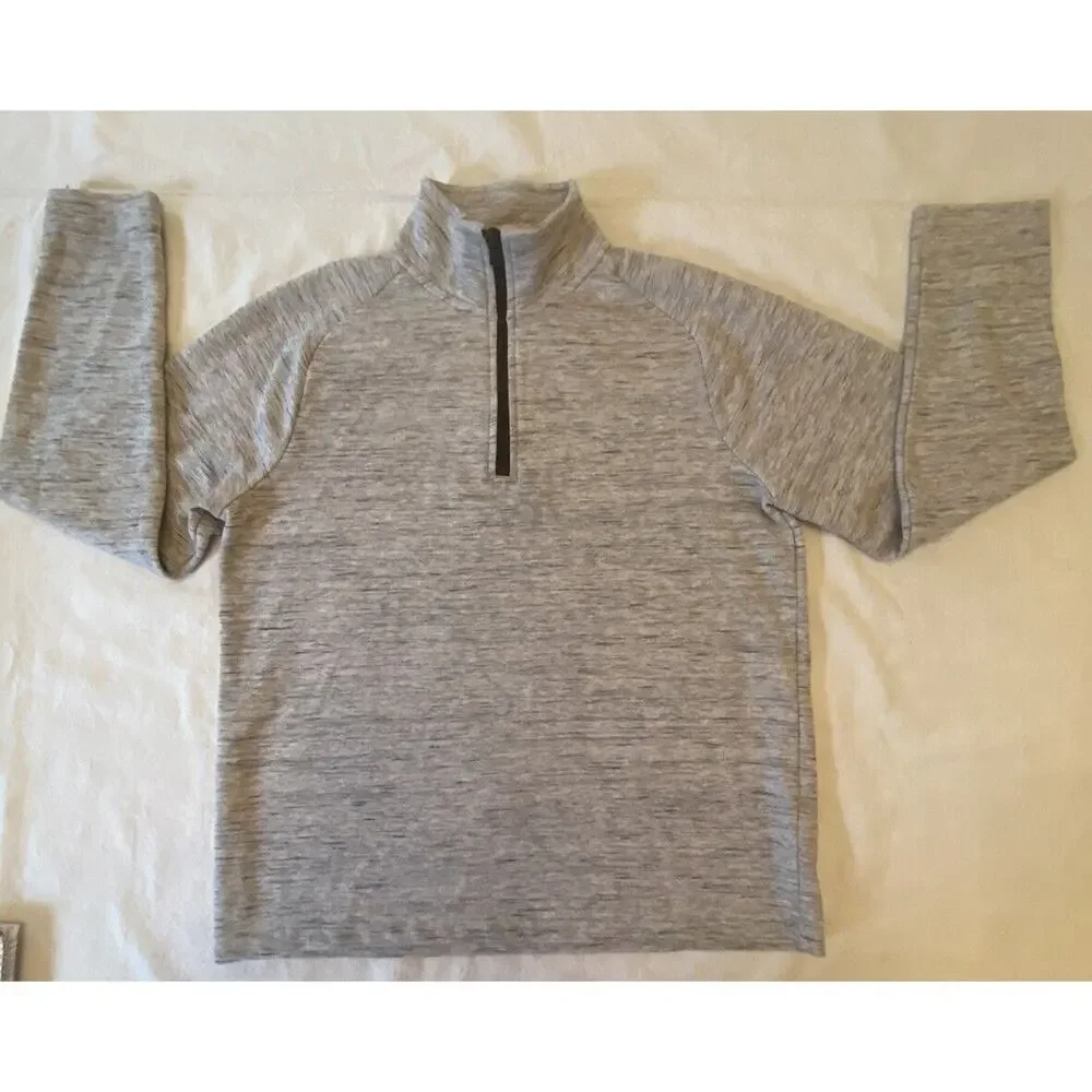 Banana Republic Pullover Men’s Small Gray Moisture Wicking 1/4 Zip Long Sleeve